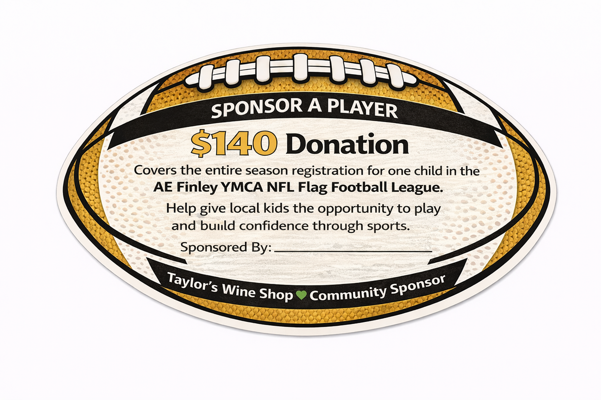 Sponsor a Player – Full Season Flag Football Sponsorship ($140) - Taylor's Wine Shop