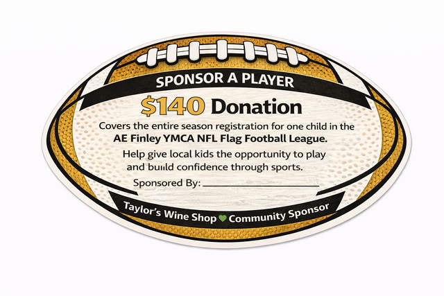 Sponsor a Player – Full Season Flag Football Sponsorship ($140) - Taylor's Wine Shop