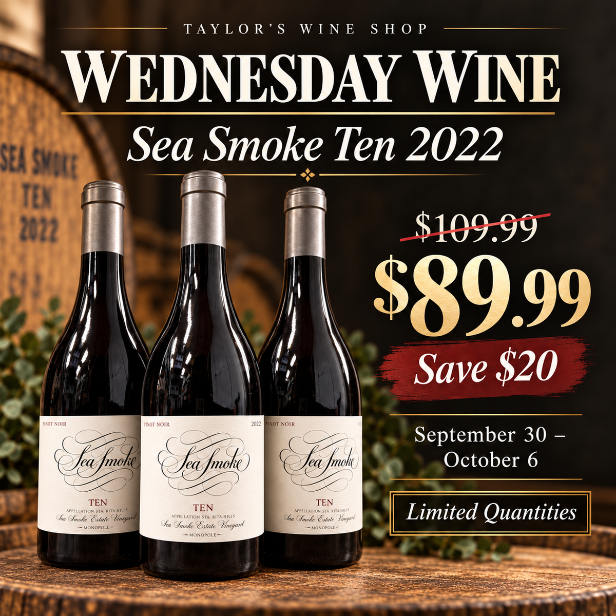 Sea Smoke 2022 "Ten" Pinot Noir