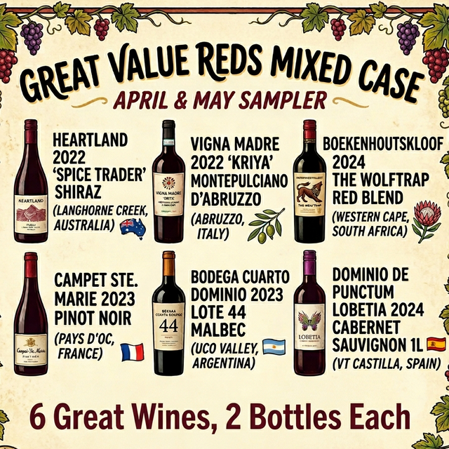 Great Value Reds Mixed Case - April & May 2026 - Taylor's Wine Shop