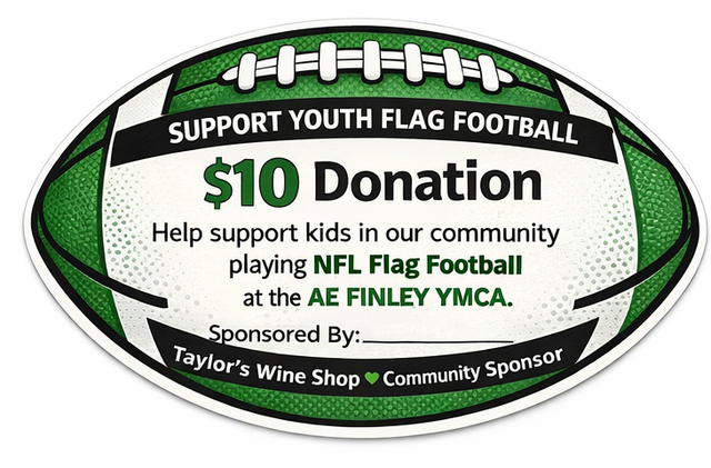 Support Youth Flag Football - $10 Donation - Taylor's Wine Shop