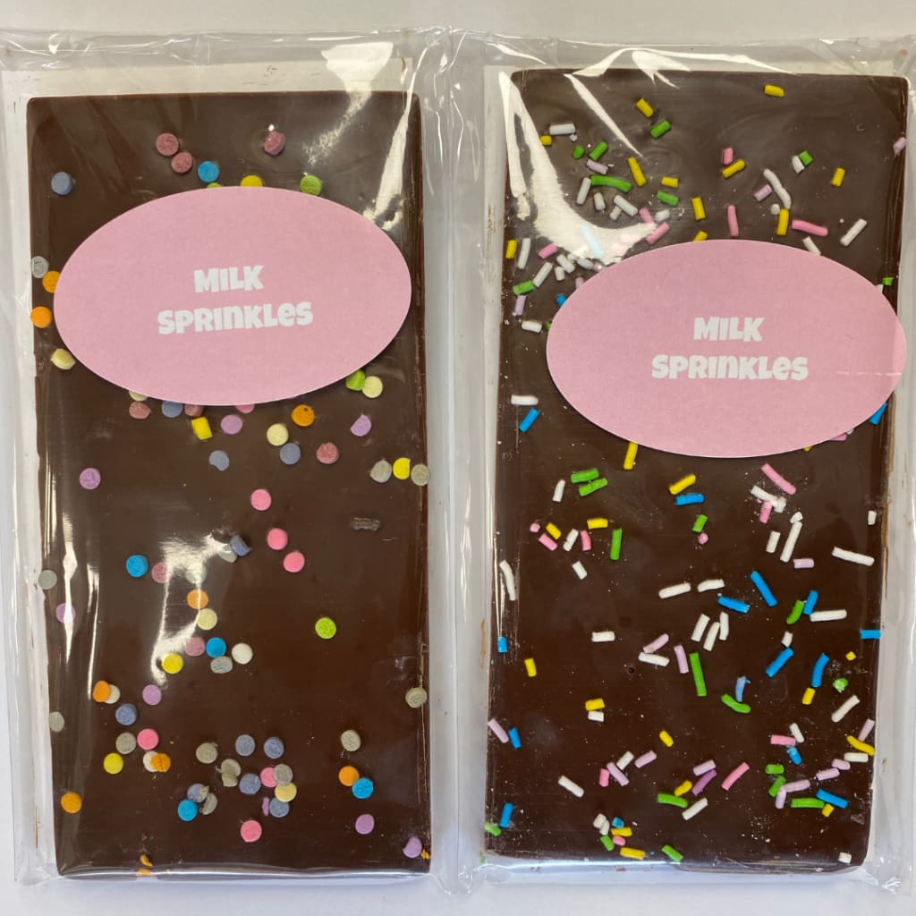 Fera’Wyn’s Artisan Chocolate Bars Milk Sprinkles Chocolate
