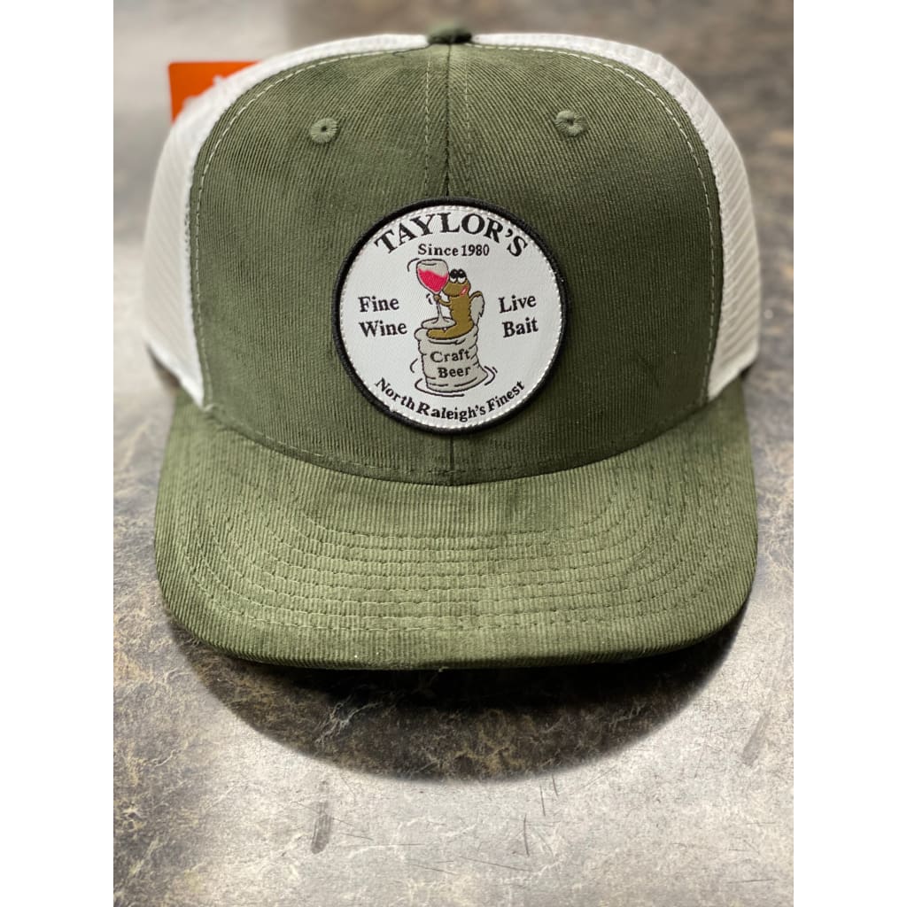 Taylor’s Trucker Hat Olive with white mesh Hat